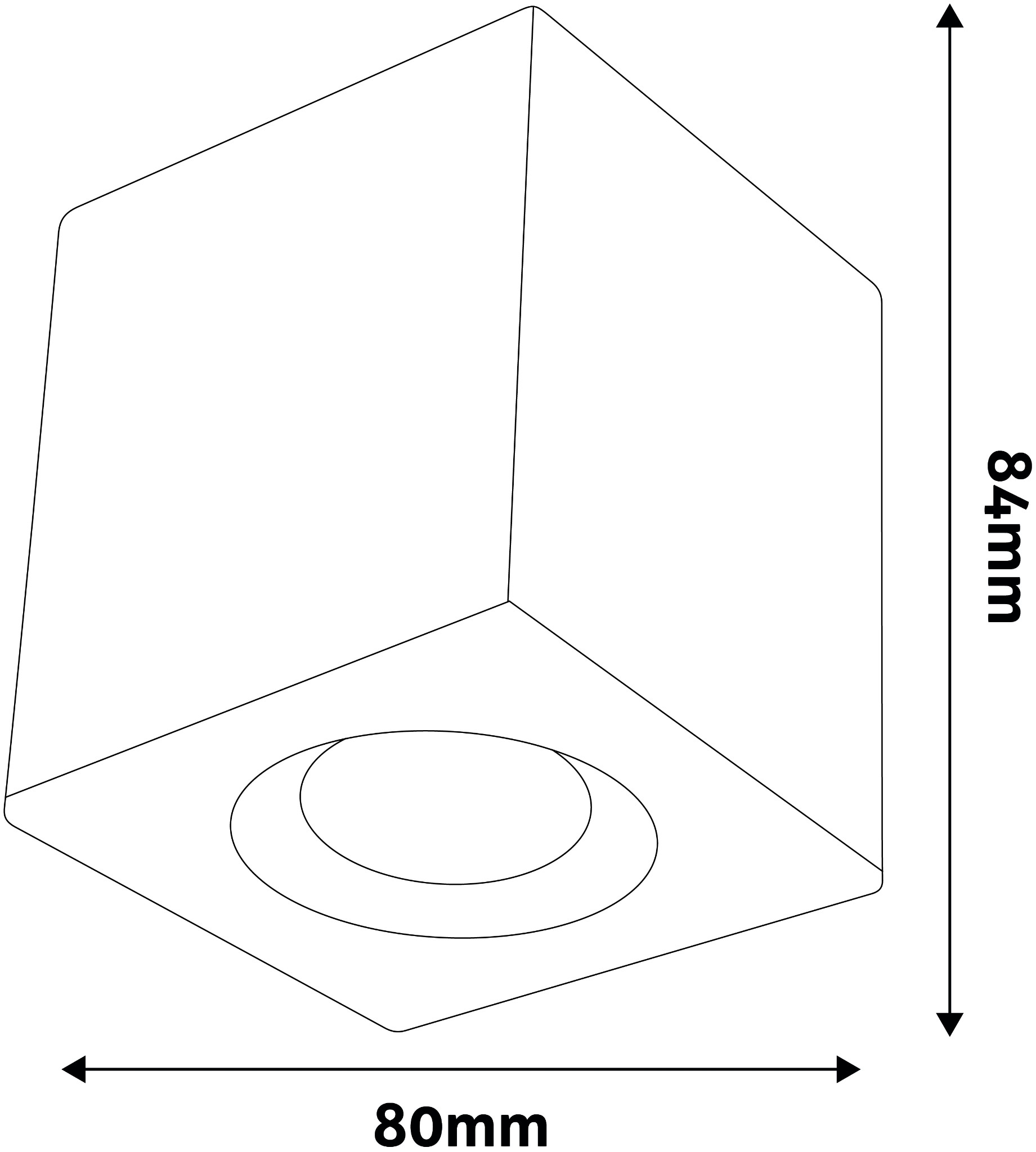 Stropní světlo Brik výklopné 80x80 černé